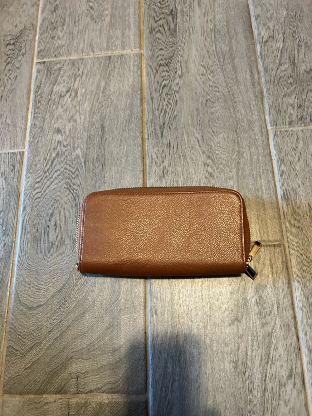 A New Day brown double zip wallet